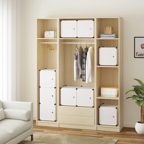 Rootz 9-Cube Shelf Storage Organizer - Shoe Rack - Modular Cabinet - Space Saving - 111cm x 111cm x 35cm