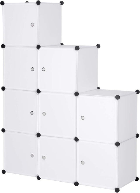Rootz 9-Cube Shelf Storage Organizer - Shoe Rack - Modular Cabinet - Space Saving - 111cm x 111cm x 35cm