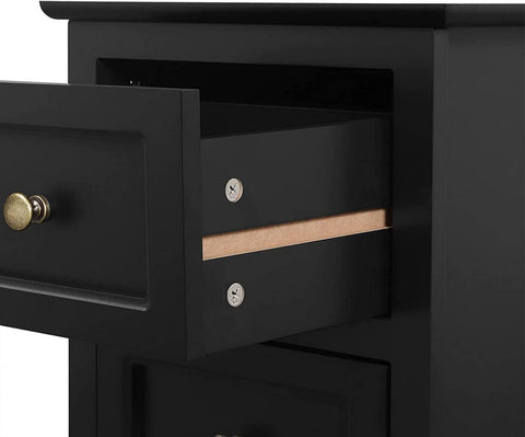 Rootz White Bedside Table - Nightstand - Storage Cabinet - Elegant Design - Ample Storage - Durable Construction - 40cm x 60cm x 30cm