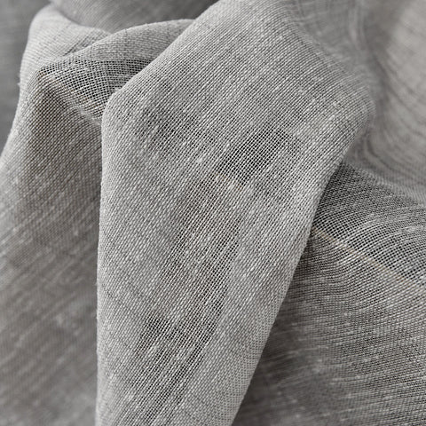 Rootz Linen Look Curtain Loop Scarf - Transparent - Grey - Durable & Breathable - 140cm x 245cm