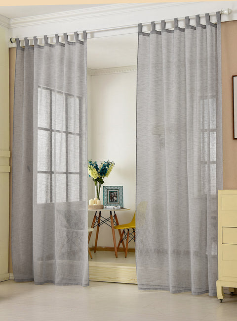 Rootz Curtain Loop Scarf - Window Drapery - Privacy Shade - Durable & Translucent - Grey - 140cm x 225cm