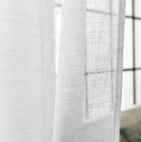 Rootz Transparent Curtain Loop Scarf - Window Curtain - Linen Optics - Sun Protection - 140cm x 175cm