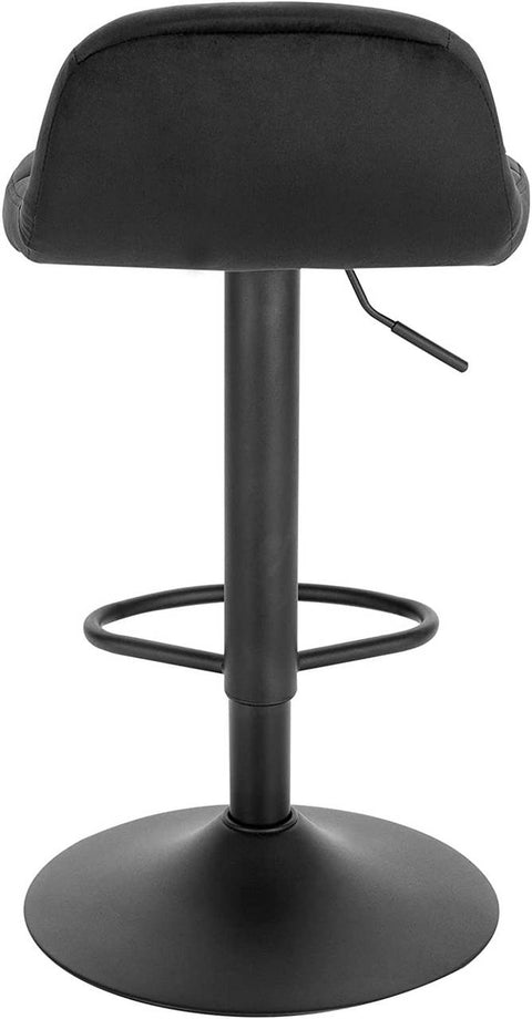 Rootz Velvet Bar Stool - Adjustable Counter Chair - Swivel Seat - Luxurious Comfort - Sturdy Metal Frame - Anti-Slip Base - 62-83cm x 39cm x 30cm