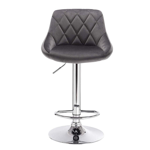 Rootz Luxurious Velvet Bar Stools - Adjustable Counter Chairs - Swivel Barstools - Comfortable Seating - Height Adjustable - Durable Frame - 84cm-106cm x 35cm x 38cm