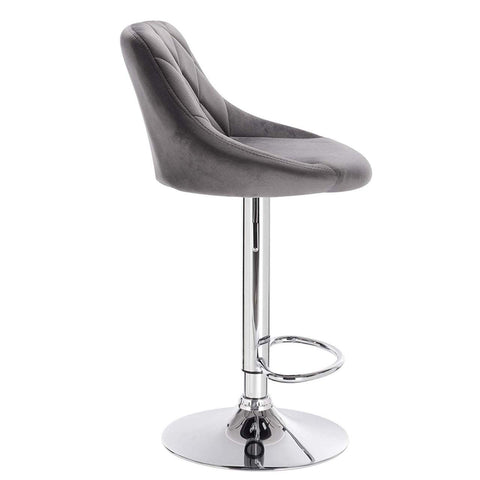 Rootz Luxurious Velvet Bar Stools - Adjustable Counter Chairs - Swivel Barstools - Comfortable Seating - Height Adjustable - Durable Frame - 84cm-106cm x 35cm x 38cm