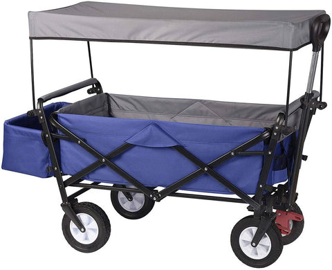 Rootz Foldable Handcart - Utility Wagon - Garden Cart - Durable Construction - Heavy-Duty Load Capacity - Easy Storage - 120cm x 51cm x 93cm