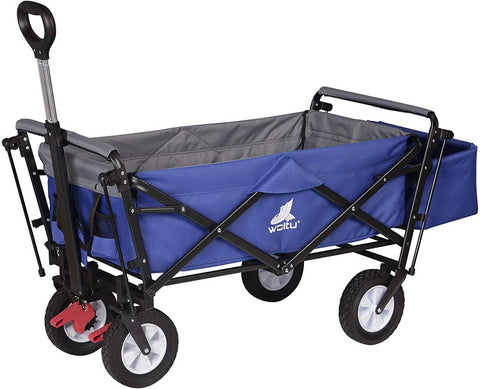 Rootz Foldable Handcart - Utility Wagon - Garden Cart - Durable Construction - Heavy-Duty Load Capacity - Easy Storage - 120cm x 51cm x 93cm