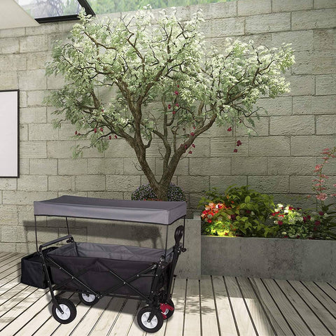 Rootz Foldable Handcart - Utility Wagon - Garden Cart - Durable Construction - Easy Storage - Enhanced Mobility - 120cm x 51cm x 93cm