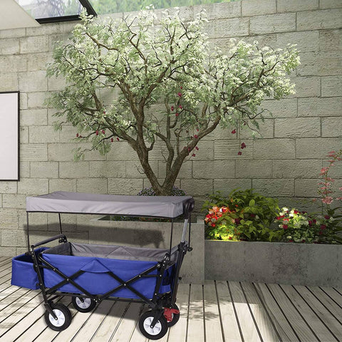 Rootz Foldable Handcart - Utility Wagon - Garden Cart - Durable Construction - Heavy-Duty Load Capacity - Easy Storage - 120cm x 51cm x 93cm
