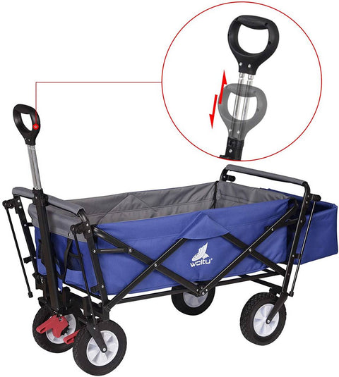 Rootz Foldable Handcart - Utility Wagon - Garden Cart - Durable Construction - Heavy-Duty Load Capacity - Easy Storage - 120cm x 51cm x 93cm