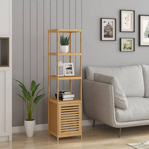 Rootz Bamboo 5-Shelf Organizer - Storage Rack - Display Shelf - High-Quality, Durable, Space-Saving - 36cm x 33cm x 140.1cm