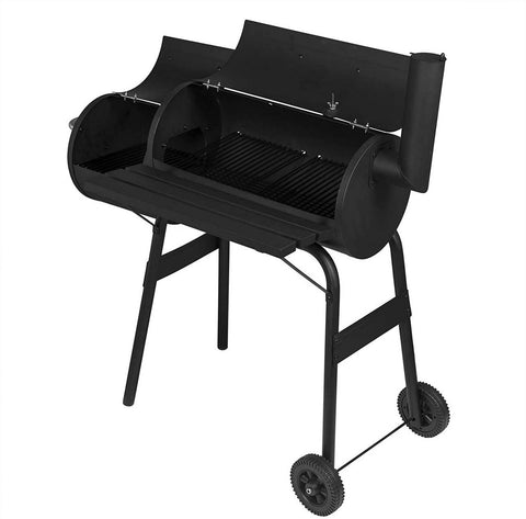 Rootz Ultimate Charcoal Grill - Outdoor BBQ Grill - Portable Barbecue - Enhanced Mobility, Dual Cooking Chambers, Integrated Temperature Control - Steel - 115cm x 53cm x 114cm