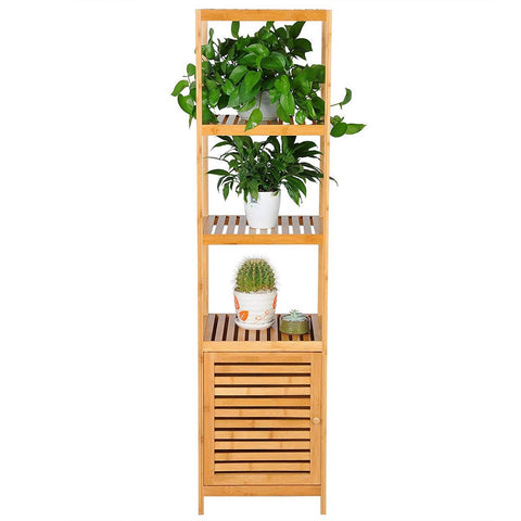 Rootz Bamboo 5-Shelf Organizer - Storage Rack - Display Shelf - High-Quality, Durable, Space-Saving - 36cm x 33cm x 140.1cm