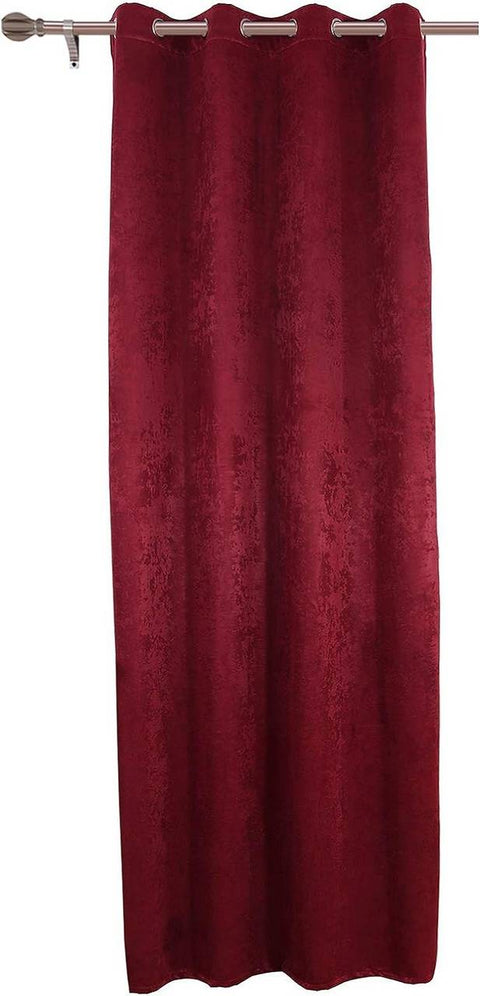 Rootz Cardine Thermal Curtain - Blackout Drapery - Red Eyelet Curtain - Energy Saving - 135x245 cm