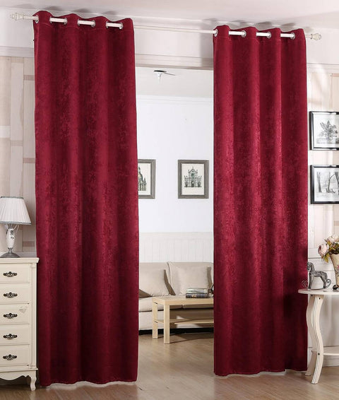 Rootz Cardine Thermal Curtain - Window Curtain - Eyelet Curtain - Blocks UV Rays - 135x225 cm - Red