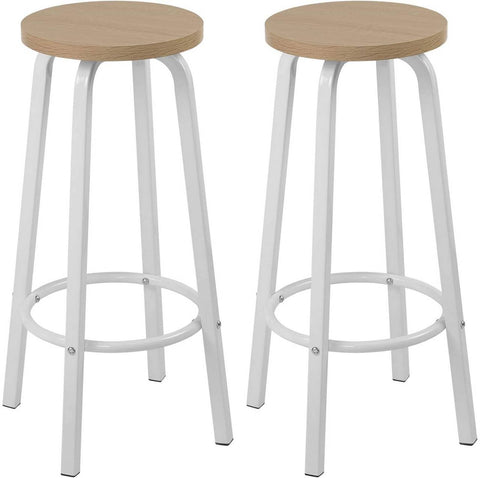 Rootz Modern Bar Stool - Scandinavian Style Stool - Minimalist Counter Chair - Comfortable MDF Seat - Durable Stainless Steel Frame - Space-Saving Design - 30cm x 72cm