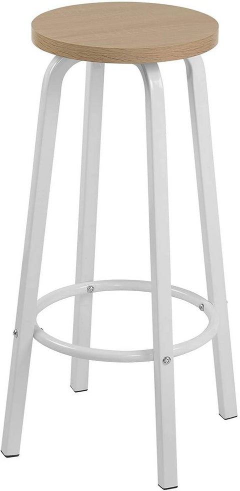 Rootz Modern Bar Stool - Scandinavian Style Stool - Minimalist Counter Chair - Comfortable MDF Seat - Durable Stainless Steel Frame - Space-Saving Design - 30cm x 72cm