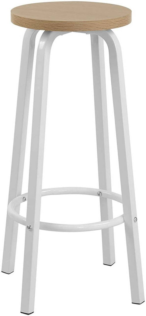 Rootz Modern Bar Stool - Scandinavian Style Stool - Minimalist Counter Chair - Comfortable MDF Seat - Durable Stainless Steel Frame - Space-Saving Design - 30cm x 72cm