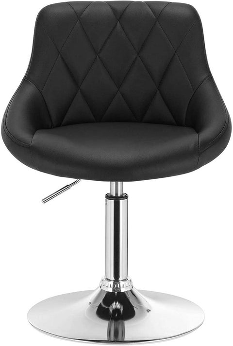 Rootz Set of 2 Bar Stools - Adjustable Counter Chairs - Swivel Barstools - Comfortable, Versatile, Sturdy - Faux Leather & Chrome - 47cm x 37cm x 66-82cm