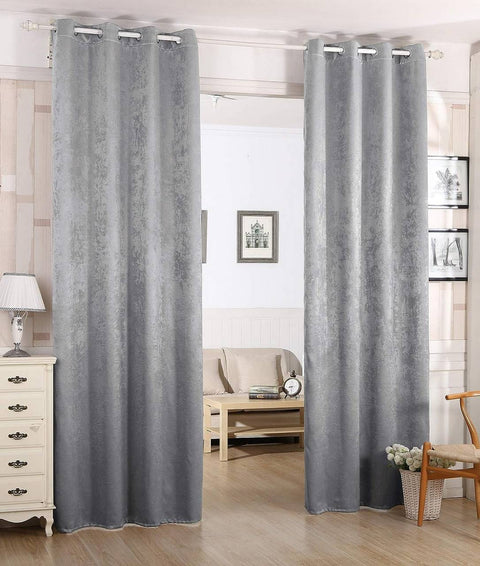 Rootz Cardine Thermal Curtain - Blackout Curtain - Insulated Drape - Energy Saving - 135x245cm Grey with Eyelets