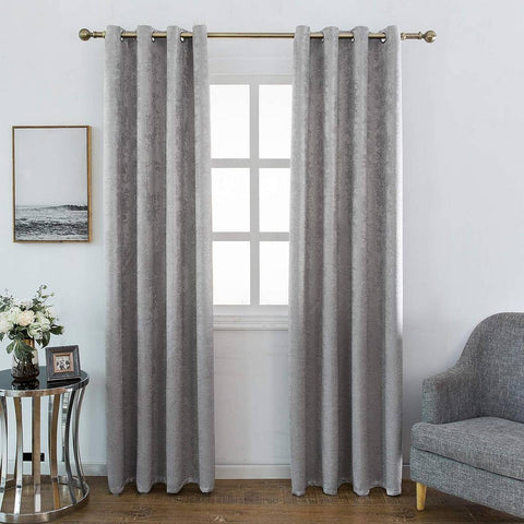 Rootz Cardine Thermal Eyelet Curtain - Grey Drapes - Light Blocking Shades - Energy Efficient - 135x225 cm