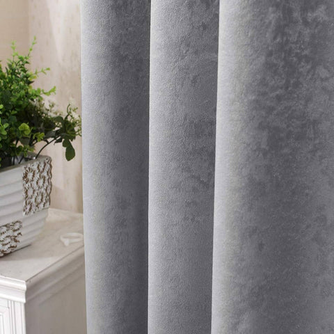 Rootz Cardine Thermal Eyelet Curtain - Grey Drapes - Light Blocking Shades - Energy Efficient - 135x225 cm