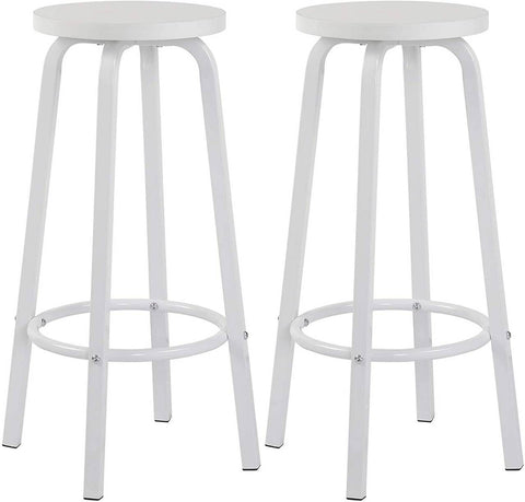 Rootz Modern Minimalist Bar Stool - Scandinavian Style - Industrial Design - Sturdy & Durable - Ergonomic Comfort - Space-Saving - 30cm x 71cm - White