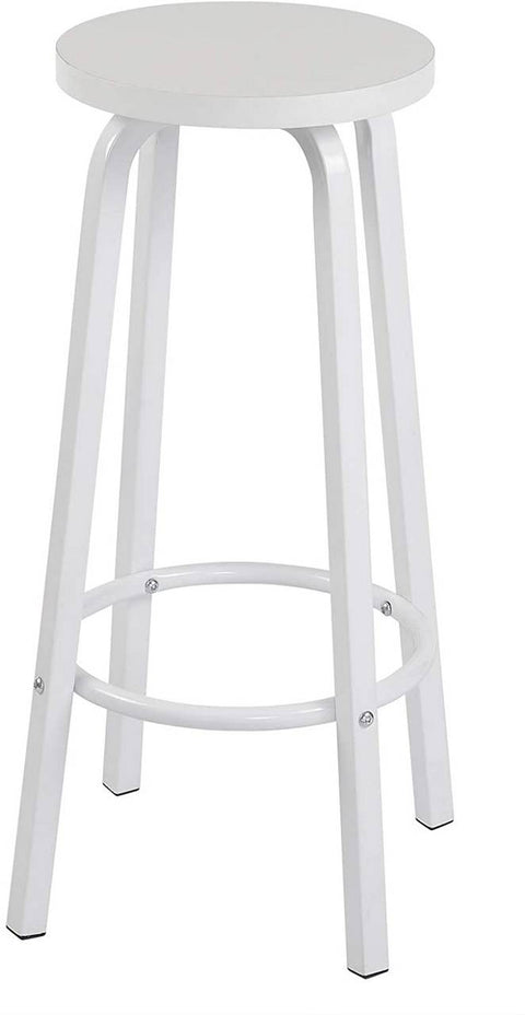 Rootz Modern Minimalist Bar Stool - Scandinavian Style - Industrial Design - Sturdy & Durable - Ergonomic Comfort - Space-Saving - 30cm x 71cm - White