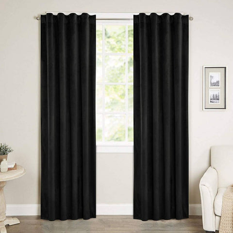 Rootz Luxurious Velvet Blackout Curtains - Privacy Drapes - Light Blocking Panels - High-Quality Material - Easy Installation - Machine Washable - 140cm x 225cm/245cm/270cm