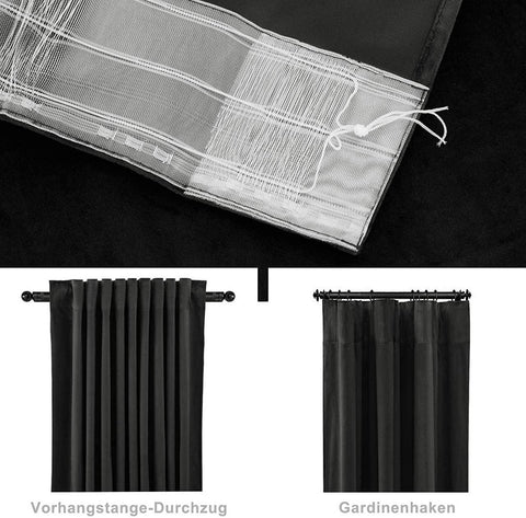 Rootz Luxurious Velvet Blackout Curtains - Privacy Drapes - Light Blocking Panels - High-Quality Material - Easy Installation - Machine Washable - 140cm x 225cm/245cm/270cm
