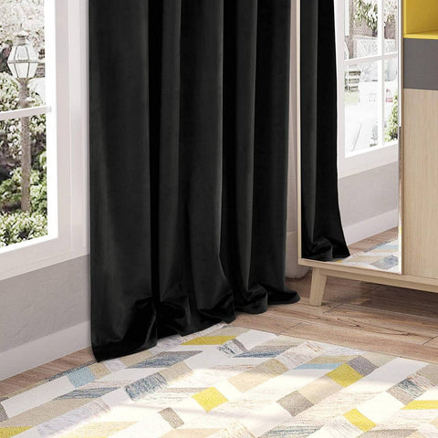 Rootz Luxurious Velvet Blackout Curtains - Privacy Drapes - Light Blocking Panels - High-Quality Material - Easy Installation - Machine Washable - 140cm x 225cm/245cm/270cm