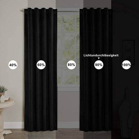 Rootz Luxurious Velvet Blackout Curtains - Privacy Drapes - Light Blocking Panels - High-Quality Material - Easy Installation - Machine Washable - 140cm x 225cm/245cm/270cm