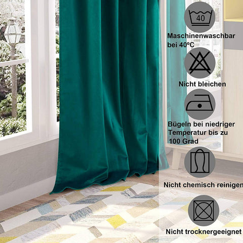 Rootz Luxury Velvet Blackout Curtains - Drapes - Privacy Curtains - High-Quality Velvet - Light Blocking - Energy Efficient - Easy Installation - 140cm x 225cm/245cm/270cm