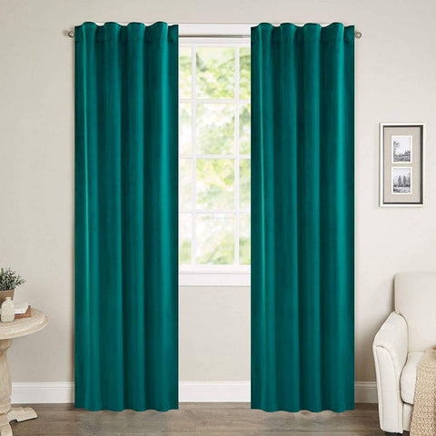 Rootz Luxurious Velvet Blackout Curtains - Drapes - Window Coverings - Light Blocking - Energy Efficient - Easy Installation - 140cm x 225cm/245cm/270cm