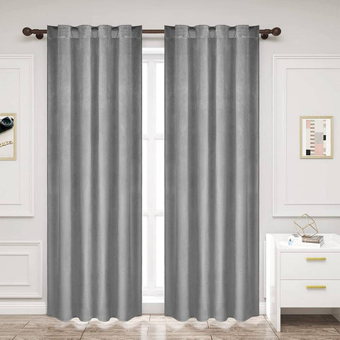 Rootz Luxury Velvet Blackout Curtains - Privacy Drapes - Insulating Panels - Easy Installation - Machine Washable - 140cm x 225cm/245cm/270cm