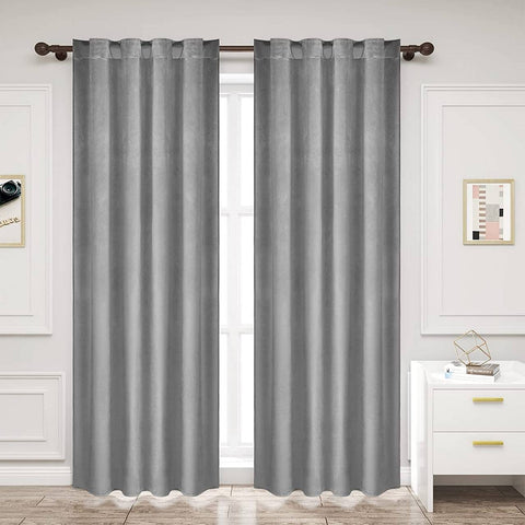 Rootz Luxurious Velvet Blackout Curtains - Privacy Drapes - Light Blocking Panels - Premium Quality Material - Enhanced Privacy - Easy Installation - 140cm x 225cm/245cm/270cm