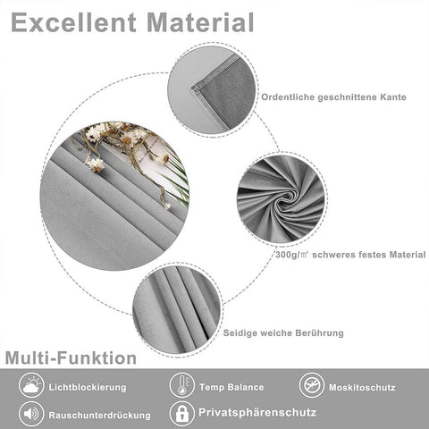 Rootz Luxury Velvet Blackout Curtains - Privacy Drapes - Insulating Panels - Easy Installation - Machine Washable - 140cm x 225cm/245cm/270cm