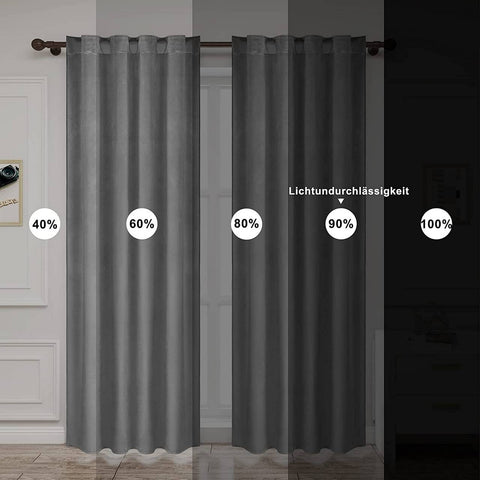 Rootz Luxurious Velvet Blackout Curtains - Privacy Drapes - Light Blocking Panels - Premium Quality Material - Enhanced Privacy - Easy Installation - 140cm x 225cm/245cm/270cm