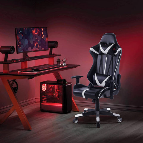 Rootz Ultimate Gaming Chair - Office Chair - Ergonomic Computer Chair - High-Density Foam - Adjustable Support - Durable Construction - 57cm x 54cm x 127-135cm
