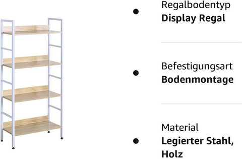Rootz Modern High Shelf Bookcase - Display Shelf - Storage Unit - Durable & Attractive Design - Easy Maintenance - Stable & Sturdy - 60cm x 27.5cm x 126cm