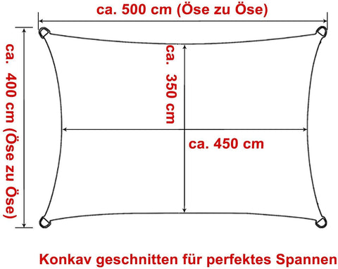 Rootz Premium Zonnezeil - Schaduwluifel - UV-beschermingshoes - 93% UV-blok - Waterafstotend - Eenvoudige installatie - 4m x 5m