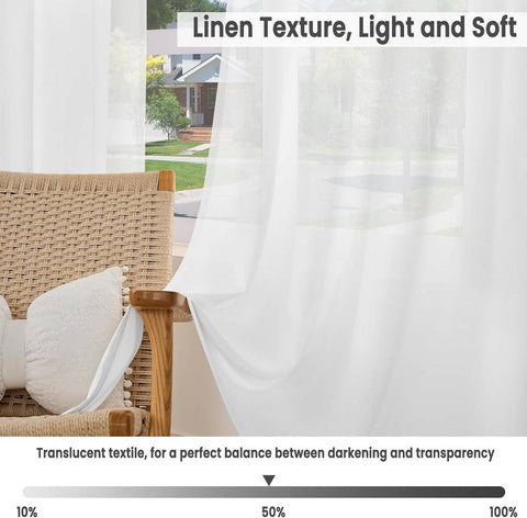 Rootz Curtains 2-Set - Window Drapes - Linen-Look - UV Protection - 135x225cm