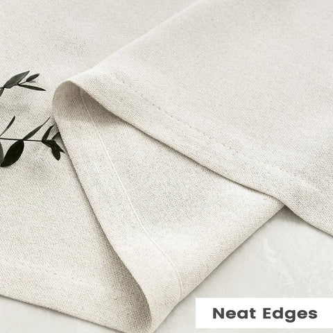 Rootz Linen Look Voile Curtains - Semi-Transparent - Sheer Drapes - UV Protection - Brown- 135x175cm