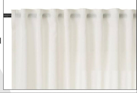 Rootz 2-Set Linen Look Curtains - Voile Drapes - Semi-Transparent Sheers - UV Protection - 135cm x 245cm White