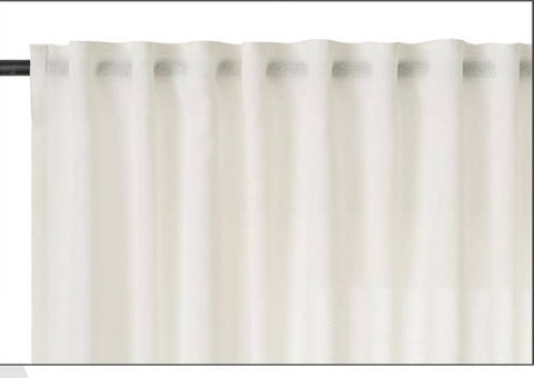 Rootz Linen Look Curtains Set - Semi-Transparent Voile - Elegant Drapes - UV Protection - White 135x175 cm