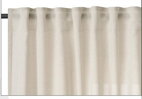 Rootz Semi-Transparent Voile Curtain - Linen Look - Sheer Curtain - UV Protection - 135x175cm Brown