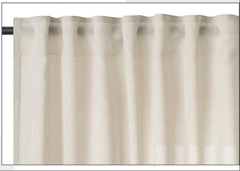 Rootz Linen Look Curtain - Brown Curtain - Semi-Transparent Drapery - UV Protection - 135cm x 245cm
