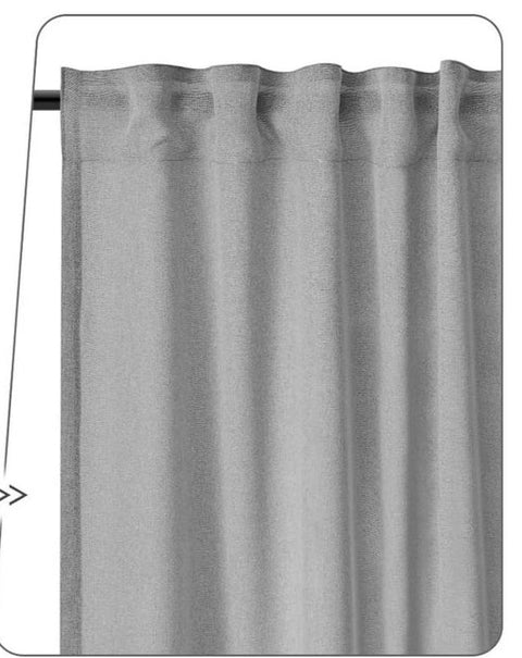 Rootz Semi-Transparent Grey Curtains - Linen Look - Voile Drapes - UV Protection - 135x175 cm