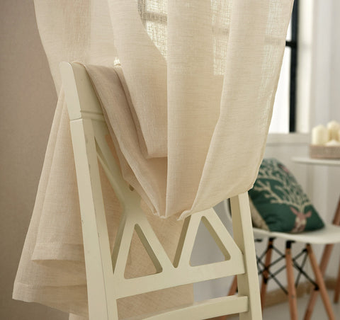 Rootz Transparent Curtain - Linen Optics - Window Treatment - Durable & Light - 140x225 cm - Easy Care - Breathable & Wear-resistant