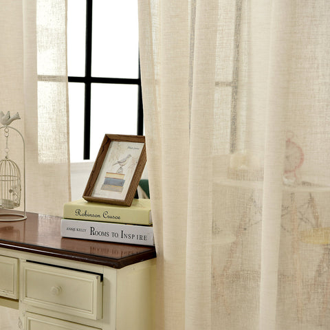 Rootz Transparent Curtain - Linen Optics - Window Treatment - Durable & Light - 140x225 cm - Easy Care - Breathable & Wear-resistant